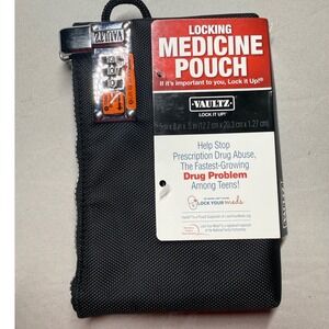 Vaultz VZ00650 Locking Medicine Pouch 5x8 Black Combination Lock NWT Secure Bag